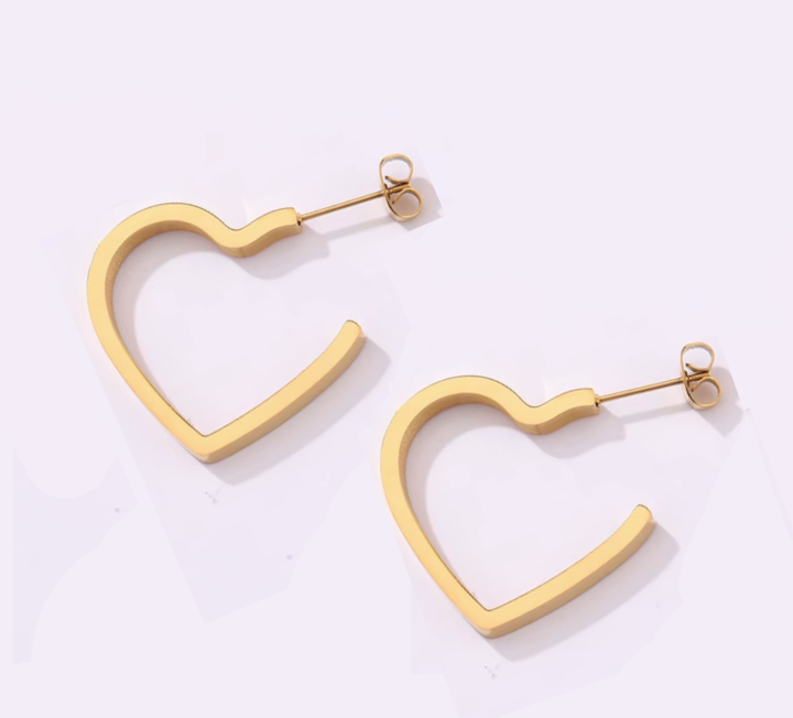 FIRA Heart Hoop Earrings
