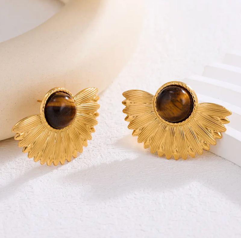 SUZY Gilded Fan Earrings
