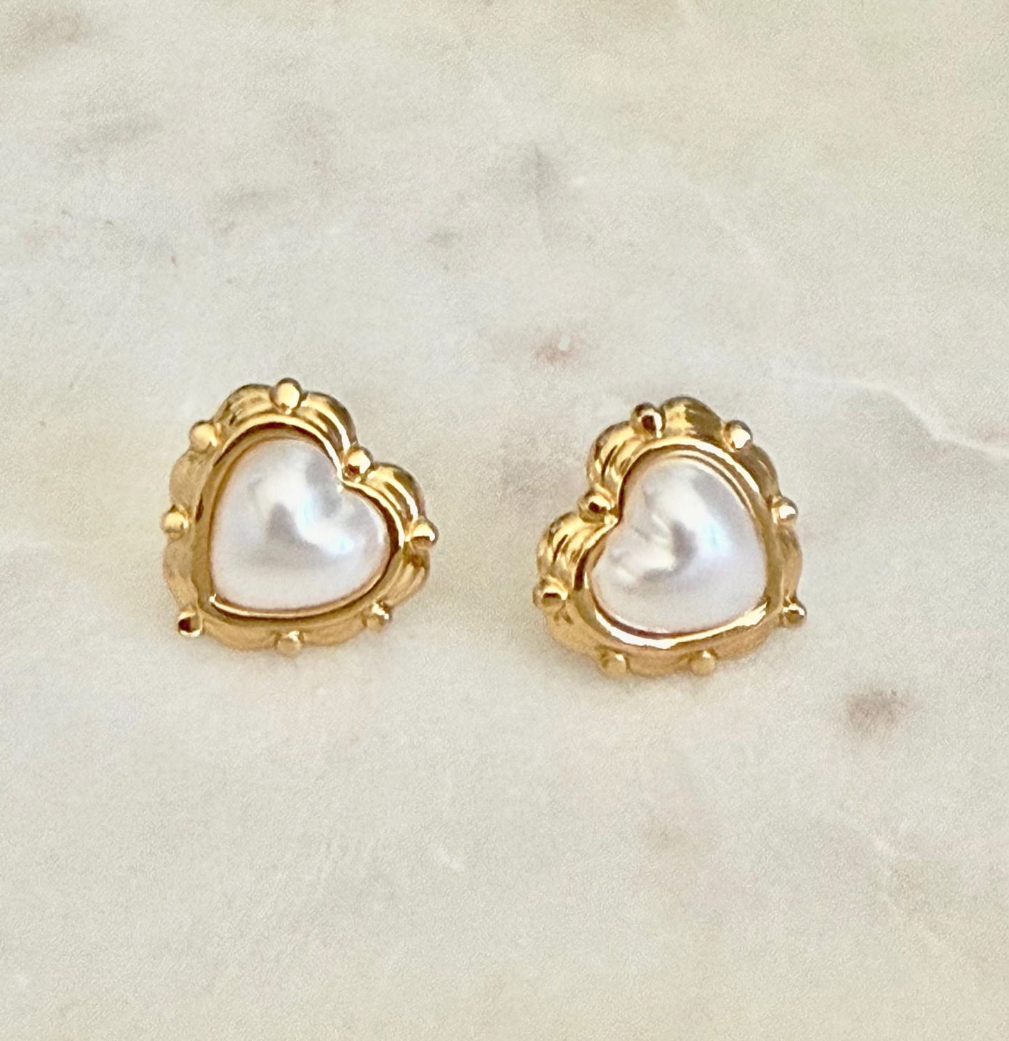 KHAI Pearl Heart Earrings