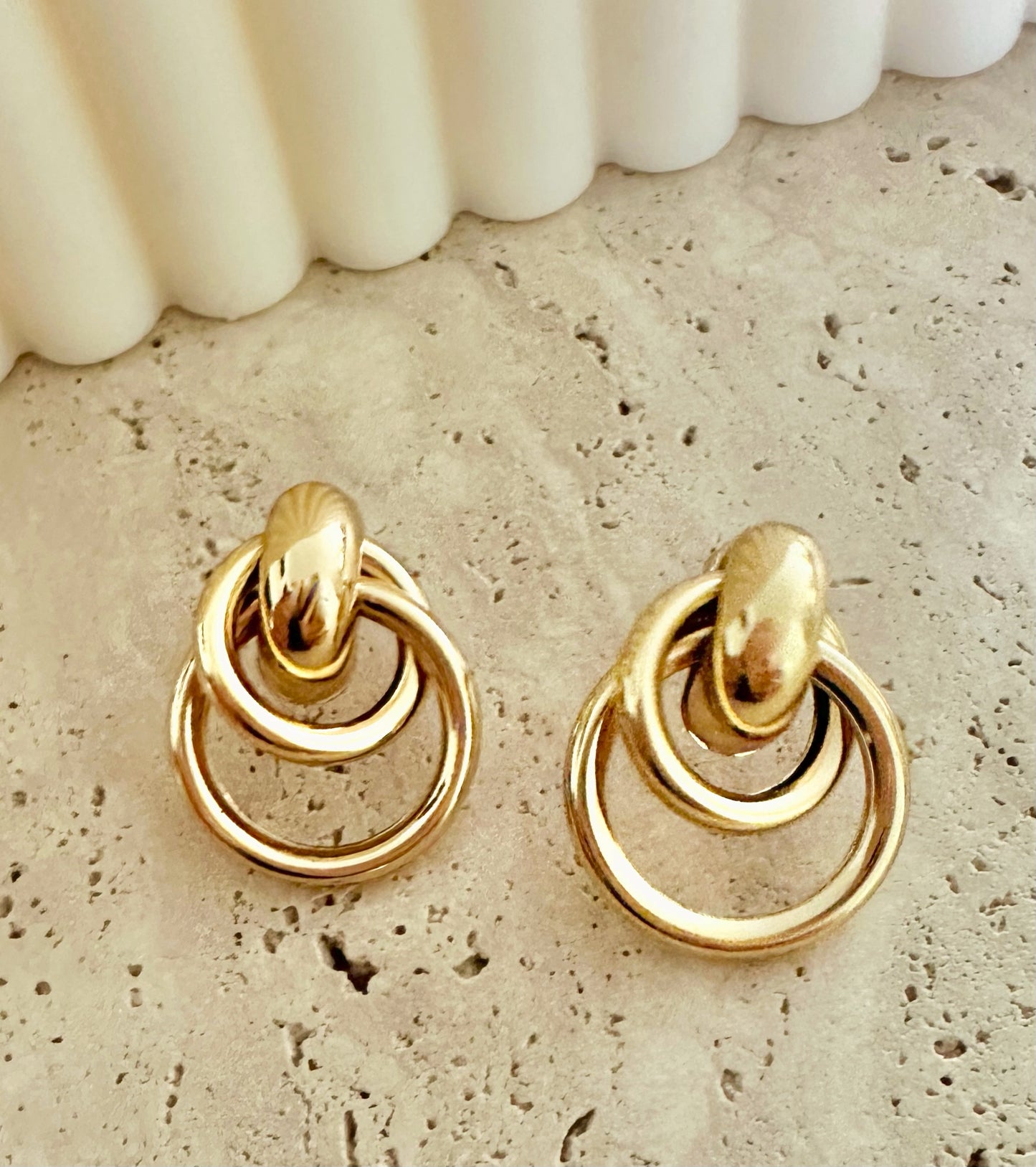 TRI Interlock Hoop Earrings