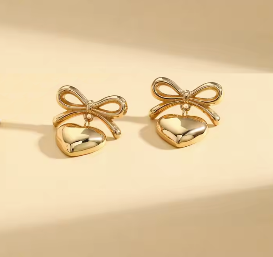 LUCY Heart Bowknot Earrings