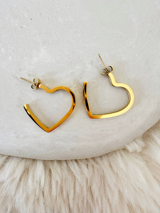 FIRA Heart Hoop Earrings