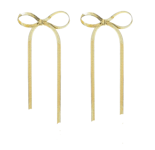 ASHA Bow Snake Chain Earrings